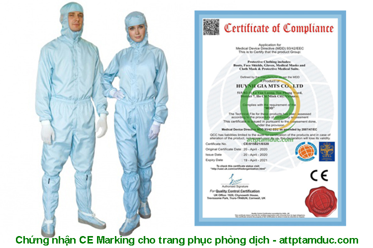 Chứng nhận CE Marking cho trang phục phòng dịch